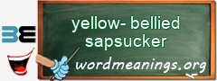 WordMeaning blackboard for yellow-bellied sapsucker